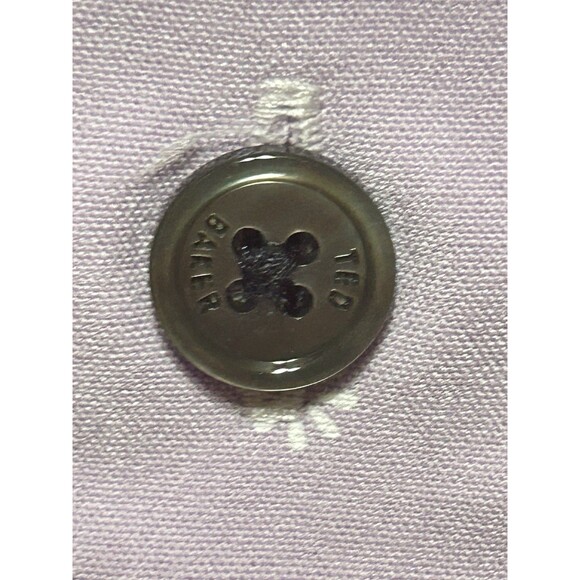 Ted Baker Mens M Short Sleeve Lavender White Floral Button Up Top - Picture 9 of 11